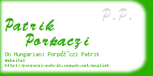 patrik porpaczi business card